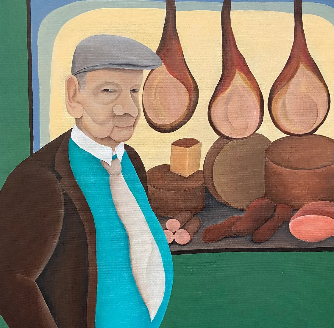 Nonno e salumi italiani